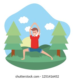 fit man practicing yoga