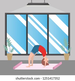 fit man practicing yoga