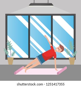 fit man practicing yoga
