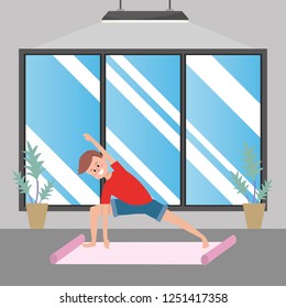 fit man practicing yoga
