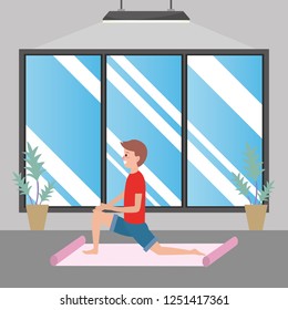 fit man practicing yoga
