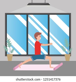 fit man practicing yoga