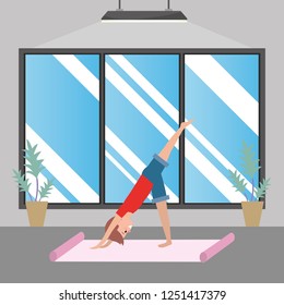 fit man practicing yoga