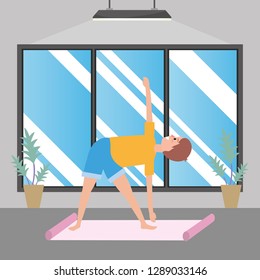 fit man practicing yoga