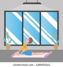 fit man practicing yoga
