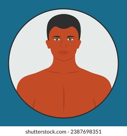 passend Mann Vektorsymbol. scharfe Homosexuelle oder Typ Flach Design Illustration Kunst. einfaches Konzept cool athletic attraktive junge Modell. Sportler, die gut aussehend muskulös-sexy Shirless Männchen einzeln sind. Muskelkörpersymbol