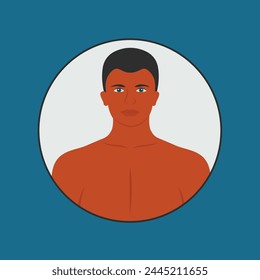 fit man vector symbol. hot gay or guy flat design illustration art. simple concept cool athletic attractive young boy model. athlete handsome muscular sexy shirtless male isolated. muscles body icon