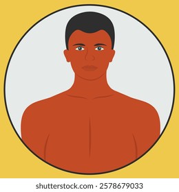fit man vector symbol. hot gay or guy flat design illustration art. simple concept cool athletic attractive young boy model. athlete handsome muscular sexy shirtless male isolated. muscles body icon