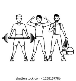 fit men doing exercise