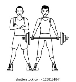 fit men doing exercise