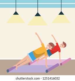 fit men practicing yoga