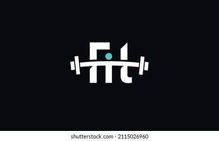 FIT Modern Custom Logo Design. FIT Text With Dumbell .100% Custom And Editable