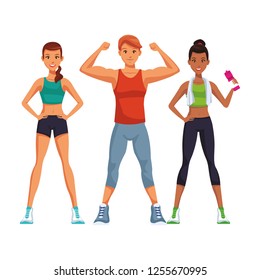 fit people doing exercise