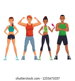 fit people doing exercise