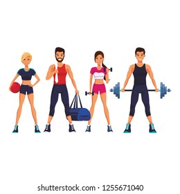 fit people doing exercise