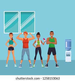 fit people doing exercise