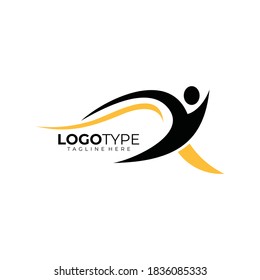 fit people logo icon vector isolated