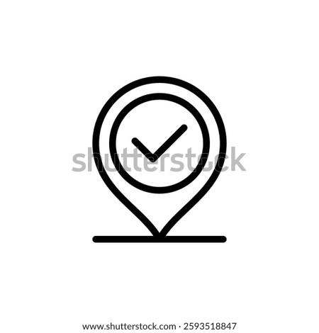 Fit point location icon line vector design in trendy style