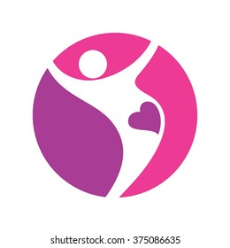 fit and pregnant logo vector.