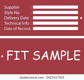 Fit sample card for submit sample