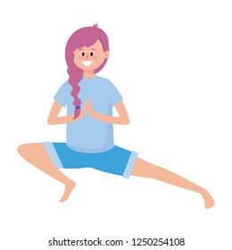 fit woman practicing yoga