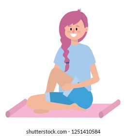 fit woman practicing yoga