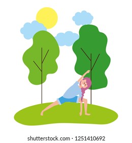 fit woman practicing yoga