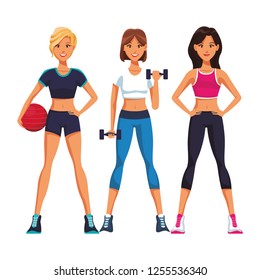 fit women doing exercise