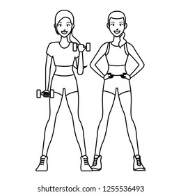 fit women doing exercise