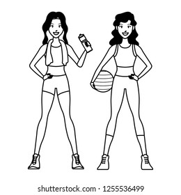 fit women doing exercise