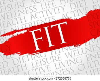 Fit word cloud, health concept