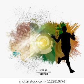 Fit young male jogger. Healthy lifestyle. Vector easy to editable 