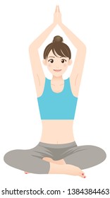 fit young woman in sportswear  -Yoga Stretching-