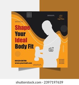 fit your body or shape your ideal body flyer or gym poster 