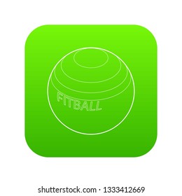 Fitball or large sports rubber ball for fitness icon in outline style isolated on white background