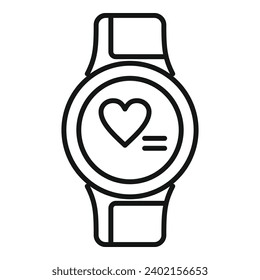 Fitbit smartwatch icon outline vector. Wifi counter sport. Run app equipment