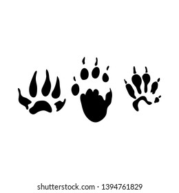 Fitchew Footprint. Black Silhouette Design. Vector Illustration.