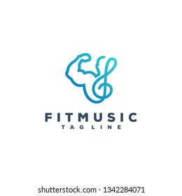 fit/gym music logo design