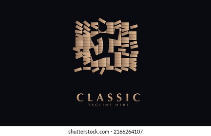 Fitness abstract icon silhouette vector monogram logo template