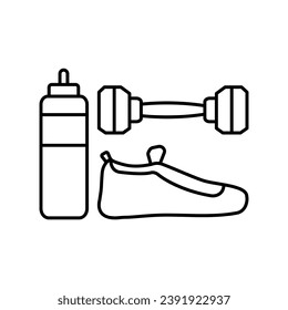  accesorios de fitness, equipo de entrenamiento,   icono aislado en la ilustración del vector de fondo blanco Píxel perfecto

