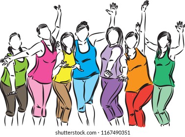 fitness active women vector illustration