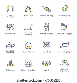 Fitness Activities Icons - Outline Series
