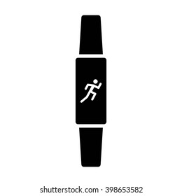 Fitness activity tracker with exercise monitor flat vector icon for apps and websites