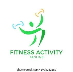 fitness activity vector logo template design