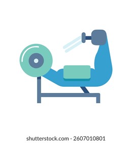 Fitness Adjustable Bicep Curl Machine Icon. Design of Fitness and Gym Icons.
