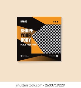 Fitness Advertising Social Post Design Template