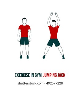 Fitness, Aerobic and workout exercise in gym. Vector set of workout icons in flat style isolated on white background.