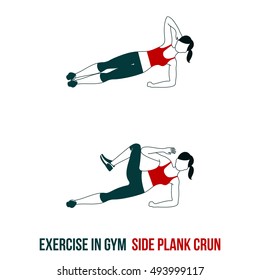 Fitness, Aerobic and workout exercise in gym. Vector set of workout icons in flat style isolated on white background.