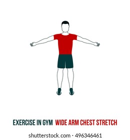 Fitness, Aerobic and workout exercise in gym. Vector set of workout icons in flat style isolated on white background.