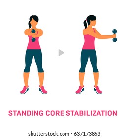 Fitness, Aerobic and workout exercise in gym. Vector set of workout icons in flat style isolated on white background.